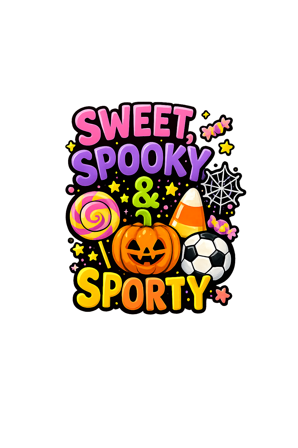 Sweet, Spooky & Sporty – Kids Halloween DTF Transfer (6x7)