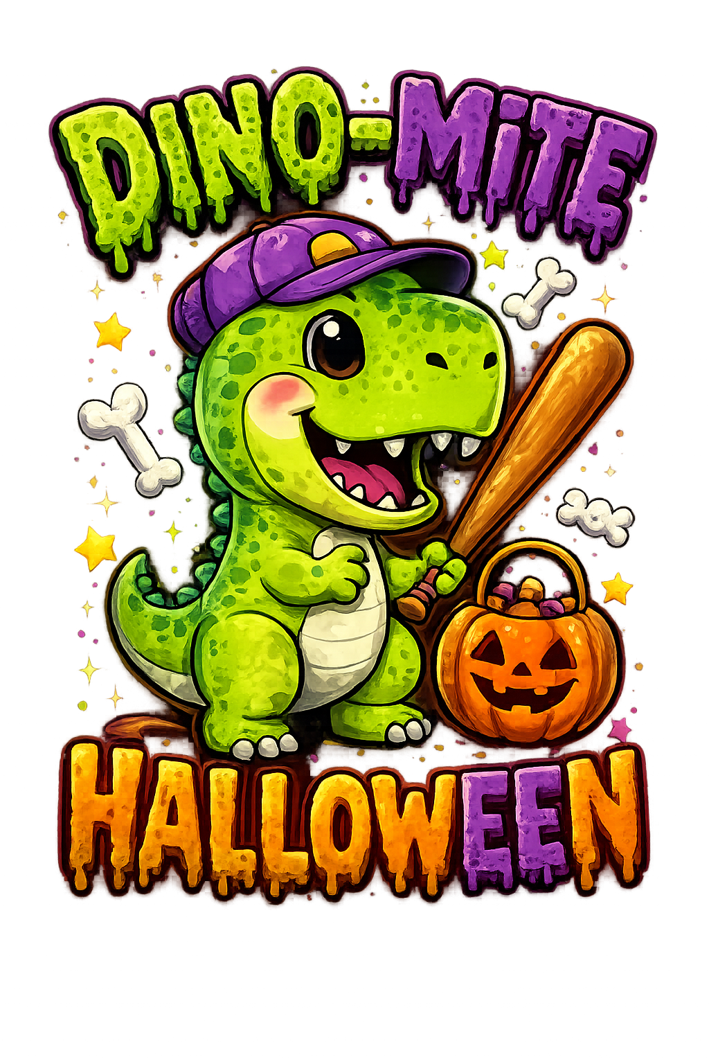 Dino-Mite Halloween – Kids Halloween DTF Transfer (6x7)