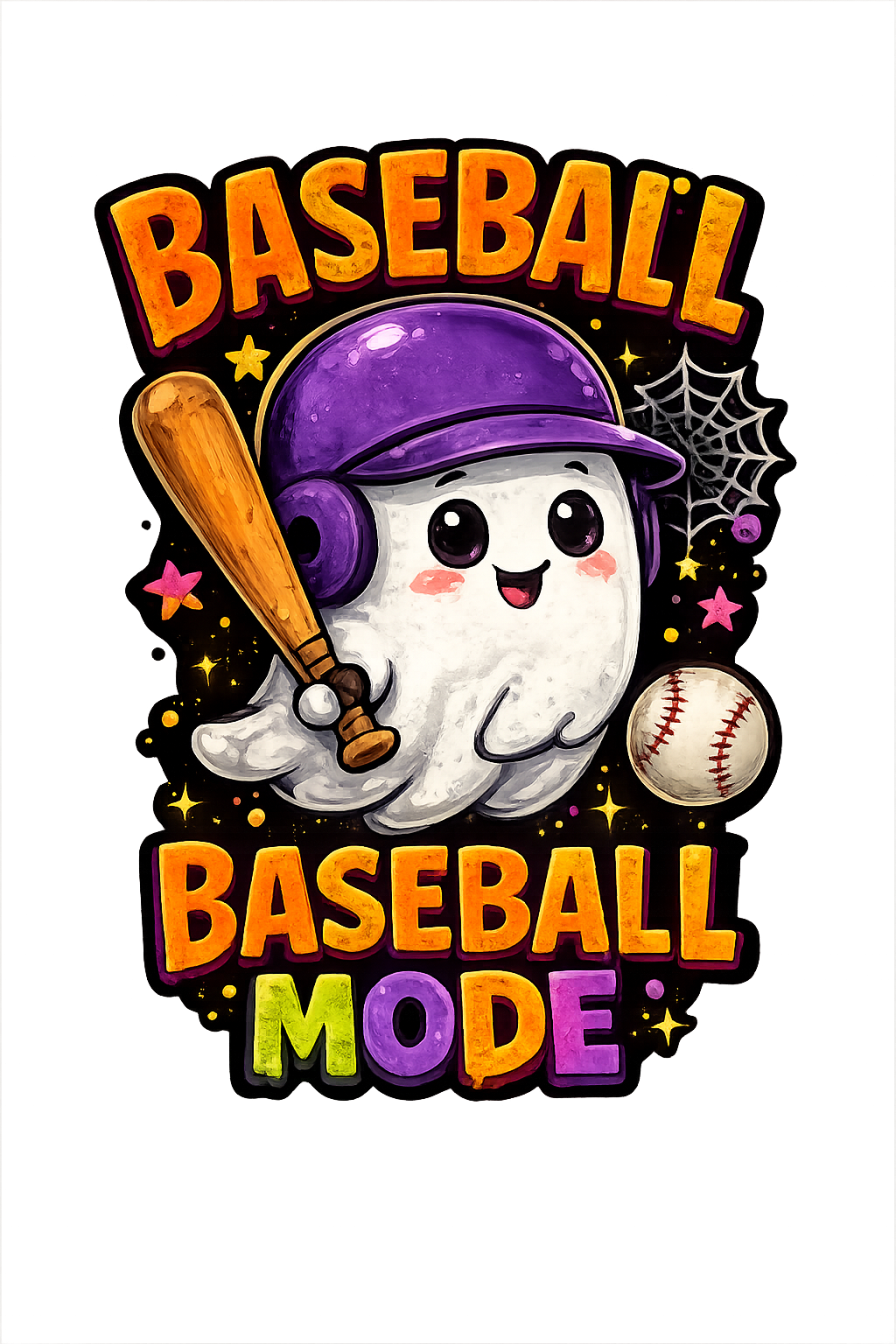 Baseball Mode – Kids Halloween DTF Transfer (6x7)