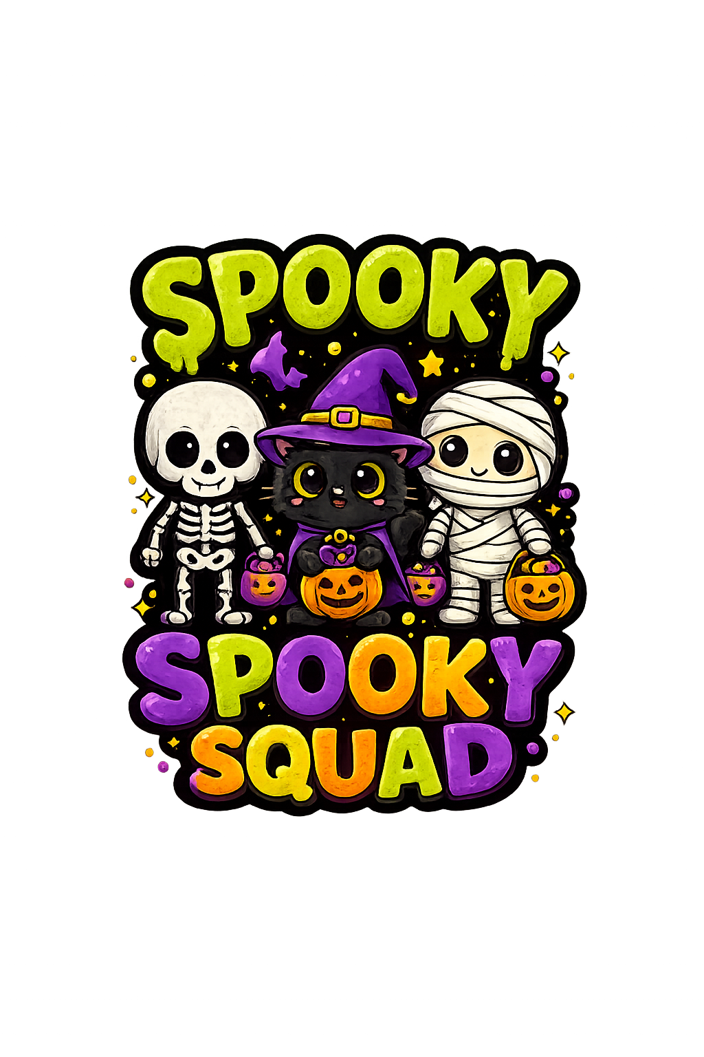 Spooky Squad – Kids Halloween DTF Transfer (6x7)