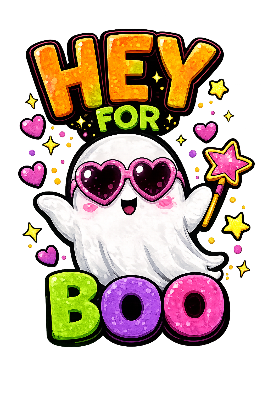 Hey Boo – Kids Halloween DTF Transfer (6x7)
