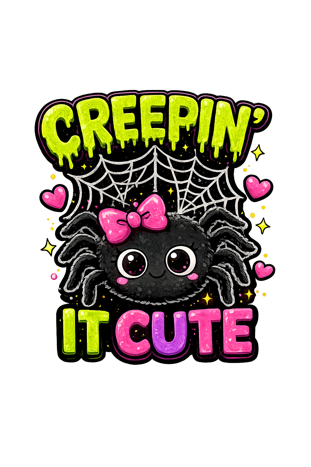 Creepin' It Cute – Kids Halloween DTF Transfer (6x7)