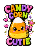 Candy Corn Cutie – Kids Halloween DTF Transfer (6x7)