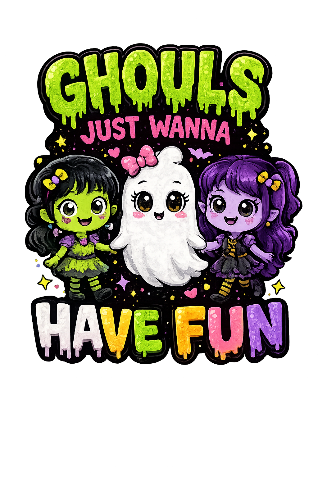 Ghouls Just Wanna Have Fun – Kids Halloween DTF Transfer (6x7)