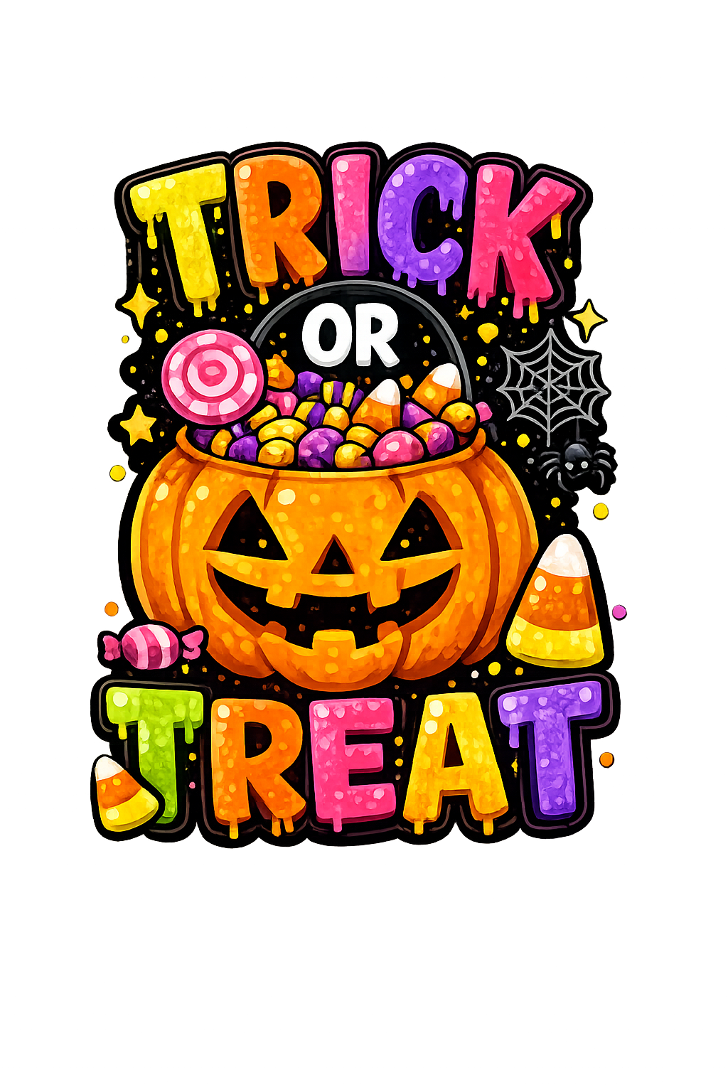Trick or Treat – Kids Halloween DTF Transfer (6x7)