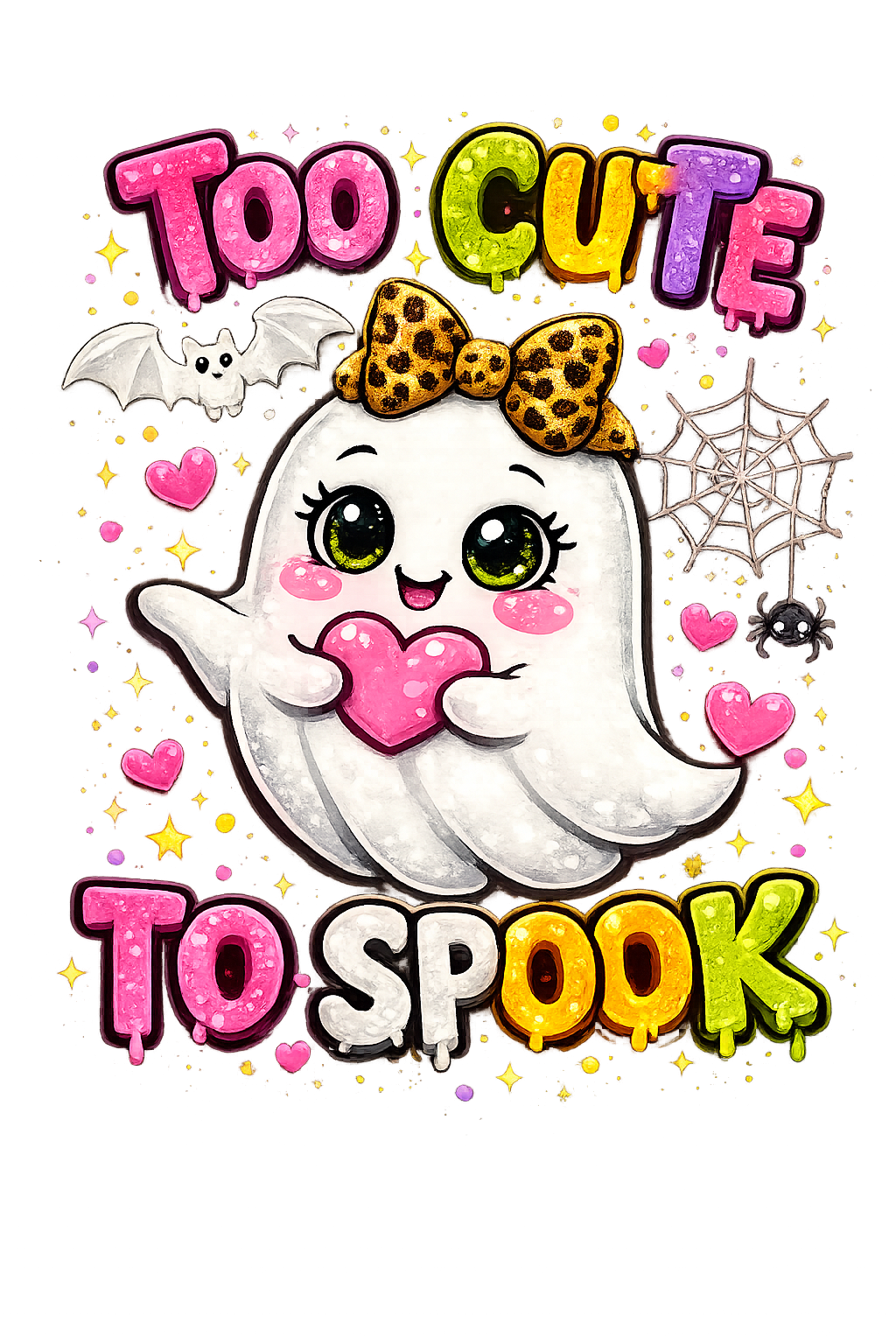 Too Cute To Spook – Kids Halloween DTF Transfer (6x7)