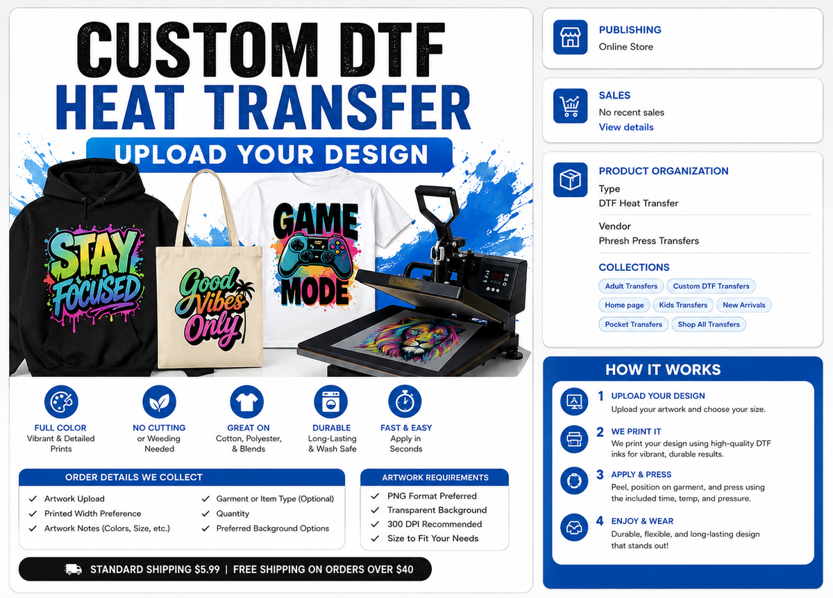 Custom DTF Heat Transfer – Upload Your Design